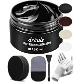 drtulz Black Leather Recoloring Balm, Leather Color Restorer Conditioner, Leather Repair Kits for Vinyl Furniture, Sofa, Car Seats, Shoes - Repair Leather Color on Faded &amp; Scratched Leather Couches