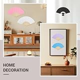 Leikedun 4 Pack Paper Fans Bamboo Folding Hand Fan White Pink Lake Blue Lavender view 8