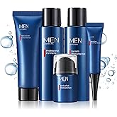 Men Skin Care Kit,Refreshing Skincare Set for Face Wash,Eye Cream,Face Serum,Toner,Moisturizer,Deep Hydrating Men Skincare Gift Set for All Skin Types (5PCS)