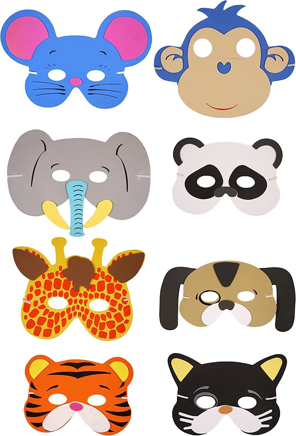 SHATCHI 24 Pieces Animal Masks Animal Costume Party Favors Animal Face for Petting Zoo Farmhouse Jungle Safari Theme Birthday Party Halloween Masks Dress-Up Party Supplies