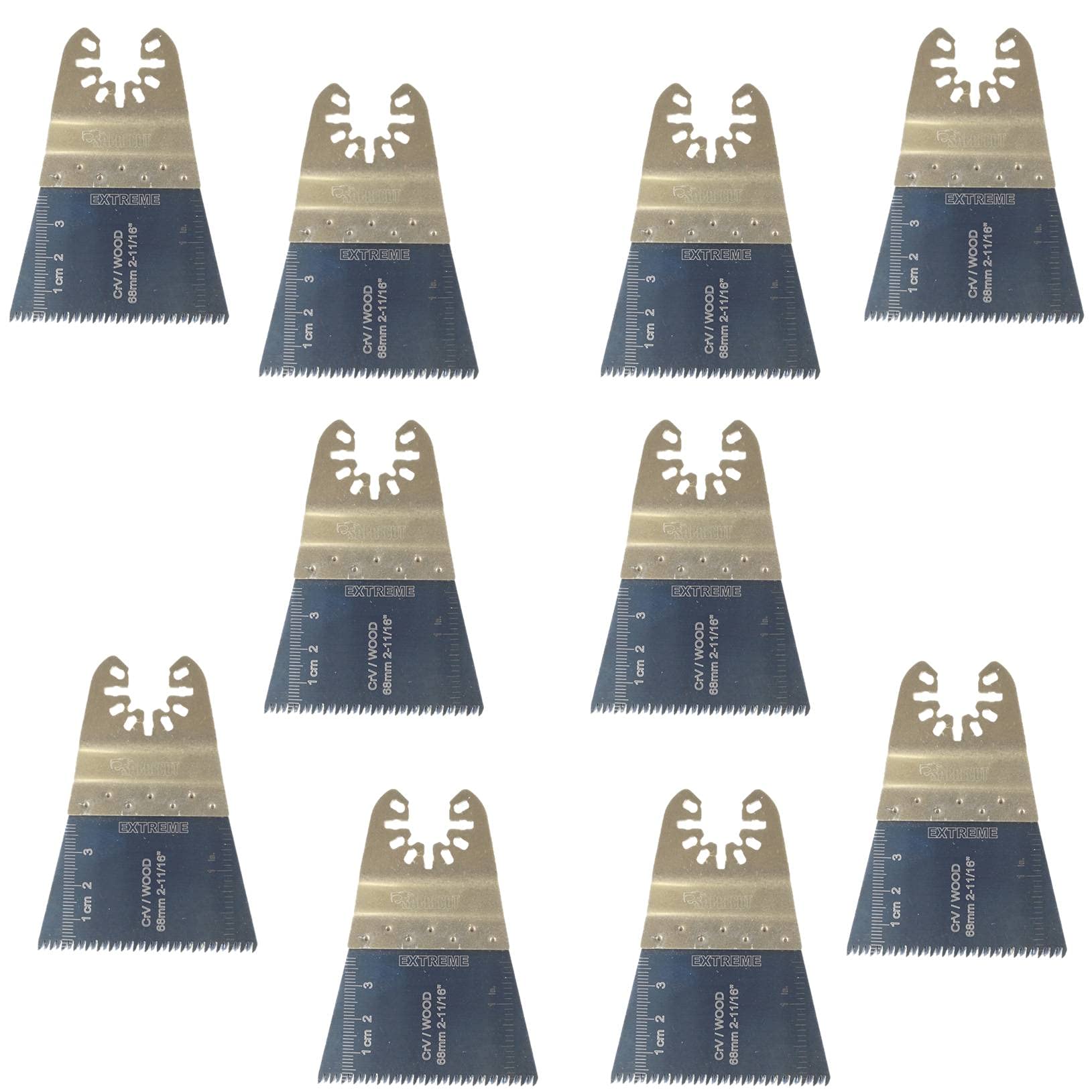 10 x SabreCut SP65J_10 65mm Fast Fit Japan Coarse Cut Blades Compatible with Dewalt Stanley Black and Decker Bosch Fein Makita Milwaukee Parkside Ryobi Worx Multi Tool Accessories