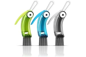 FWOMUCL 3 in 1 Cup Lid Cleaning Brush 3 PCS - Home Kitchen Multifunctional Cleaning Brush Set, Gap Cleaner Brushs and Portable Travel Bottle Lid Cleaner Tools (Multicolor)