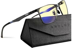 ANYLUV Blue Light Glasses Men/Women, Al-Mg Metal Computer Blue Light Blocking Glasses, Relieve Eyestrain and Eye Protection