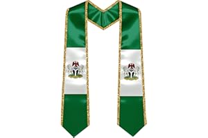 GXFCAI Graduation Stole with Gold Glitter Velvet Ribbon Trim 72-Inch, Flag Graduation Honor Graduate Honor Sash