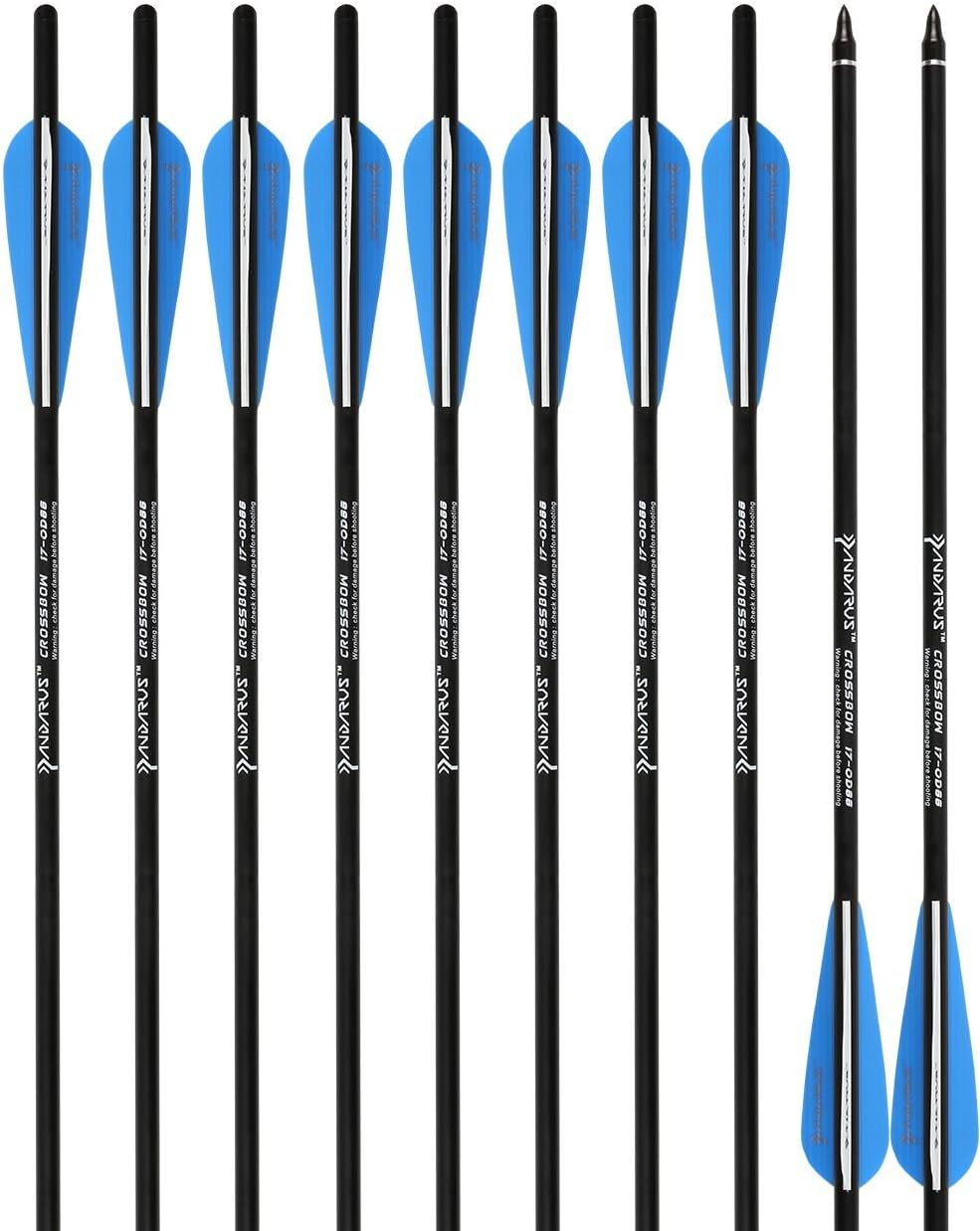 PANDARUS Archery Carbon Crossbow 17/20/22-Inch Arrows Bolt Crossbolt Fletched 4 Inch Vane with Field Point (Pack of12) (20) : Sports & Outdoors