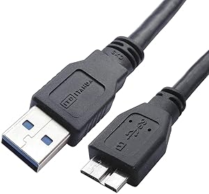 USB 3.0 Micro Cable, ITANDA 3.3ft USB 3.0 A to Micro B Cable Charger Compatible with Samsung Galaxy S5, Note 3, Note Pro 12.2, WD Western Digital My Passport and Elements Hard Drives