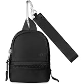 Babysun Mini Backpack Keychain Wristlet Pouch Small Change Coin Purse Cute Zipper Wallet With 3 RFID Card Slots For Women/Men Airpods Cosmetics