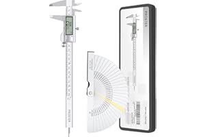 Proster Digital Vernier Caliper 8inch - Stainless Steel Calipers Electronic for Length Width Depth Inner Diameter Outer Diameter, with Feeler Gauge