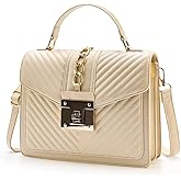 Top Handle Bag Quilted Crossbody Bags Trendy Designer Handbags for Women Black Leather Cross Body Satchel Purses Shoulder Bag