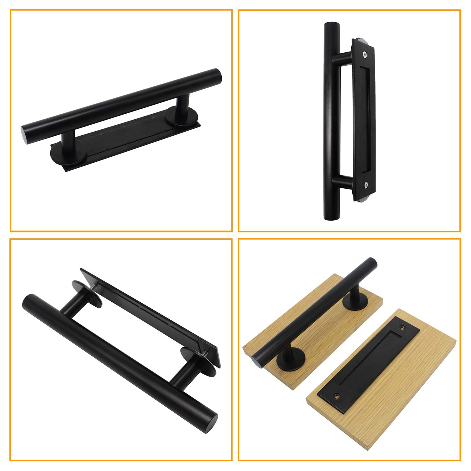 Sliding Barn Door Handle Pull Kit With Flush Mount Plate Heavy Duty