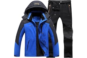Generic Snowsuits Mens Two Piece Ski Suits Winter Outdoor Ski Jackets and Pants Sets Windproof Waterproof Sports Outfits