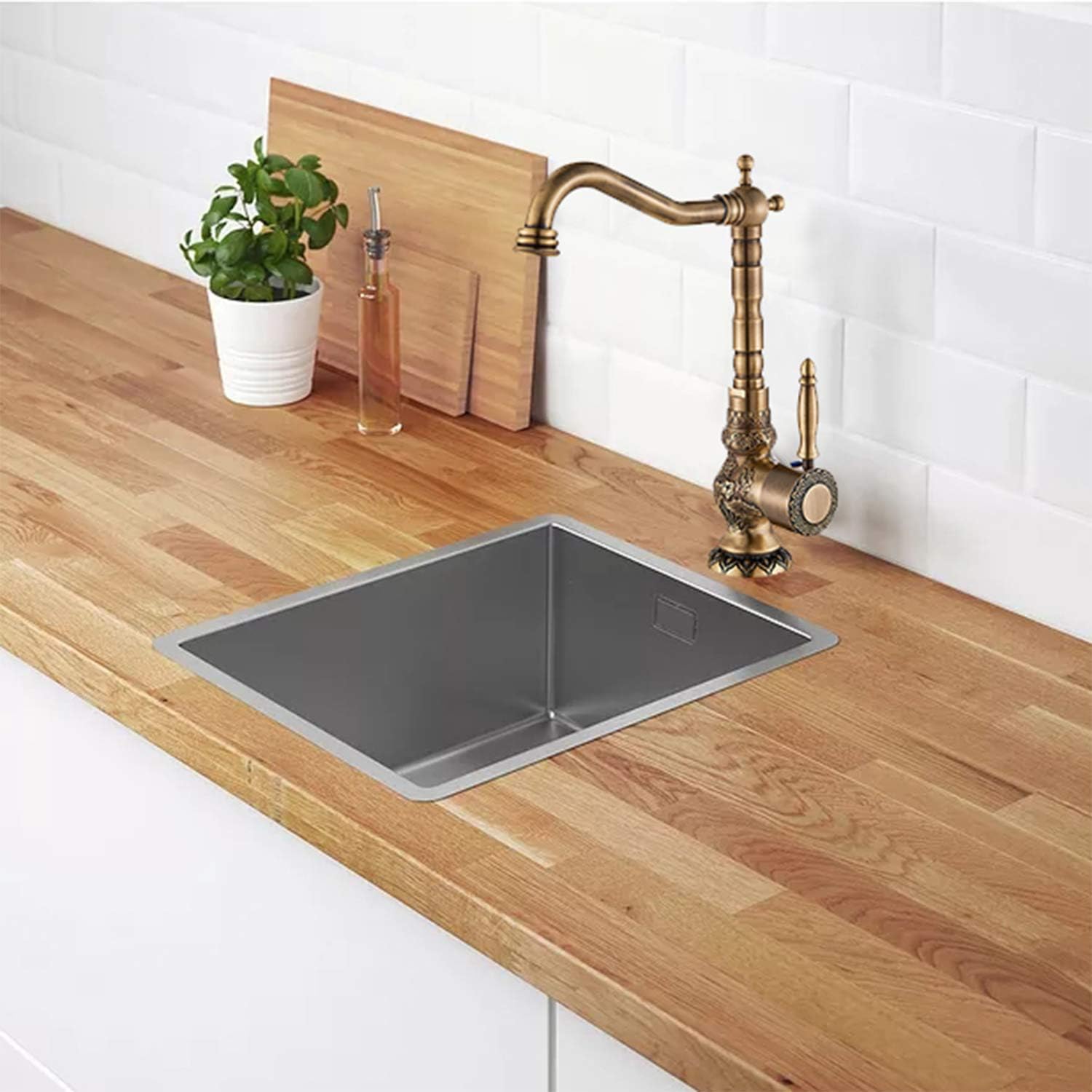 Rozin Basin Taps Basin Mixer Tap Single Handle Antique Brass Rotating Spout One Handle Deck Mounted Cold Hot Water Faucet for Bathroom - Image 4