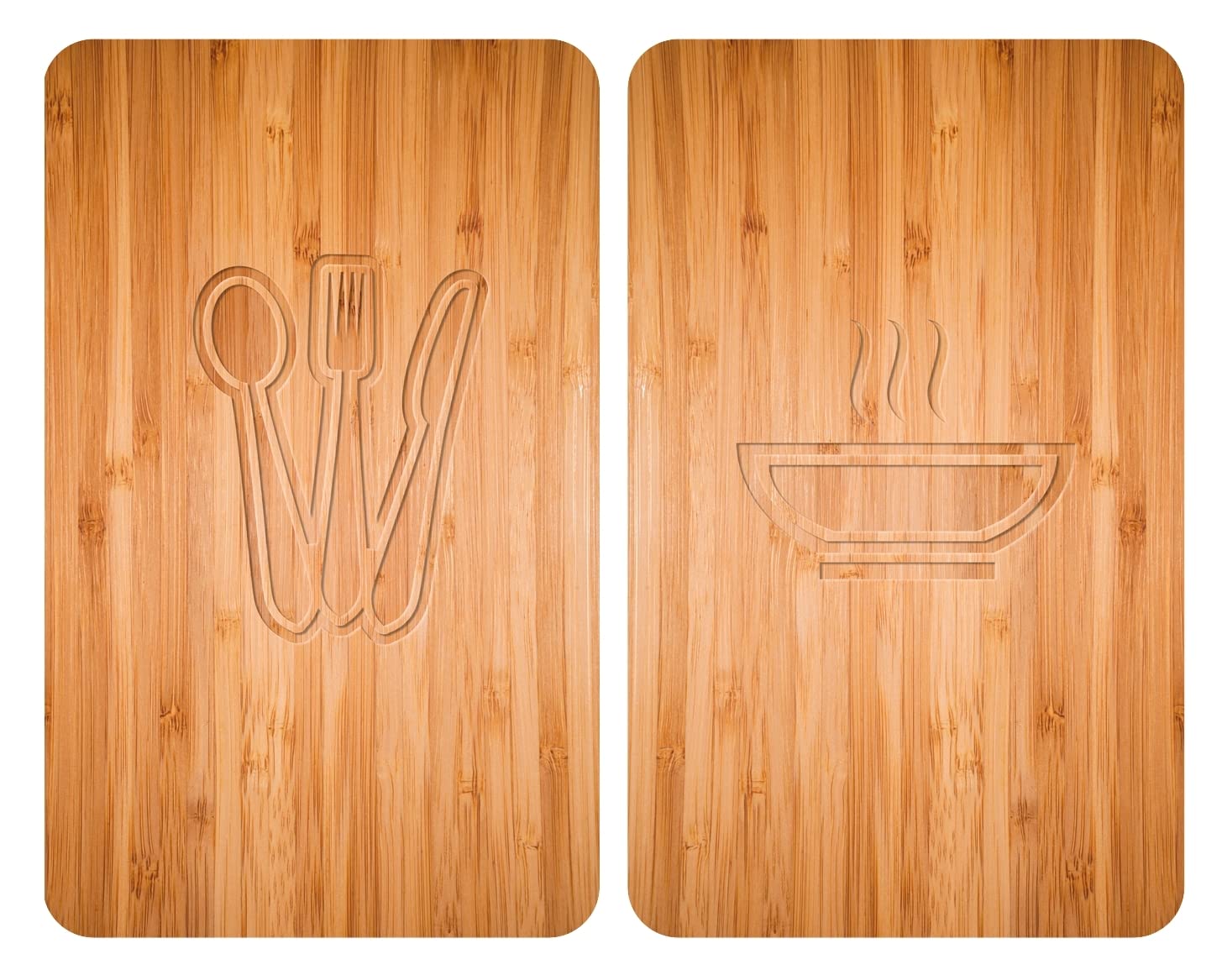 WENKO 2521497100 Universal cover plates Lunch - set of 2, for all types of cookers, Tempered glass, 30 x 52 cm, Multicoloured