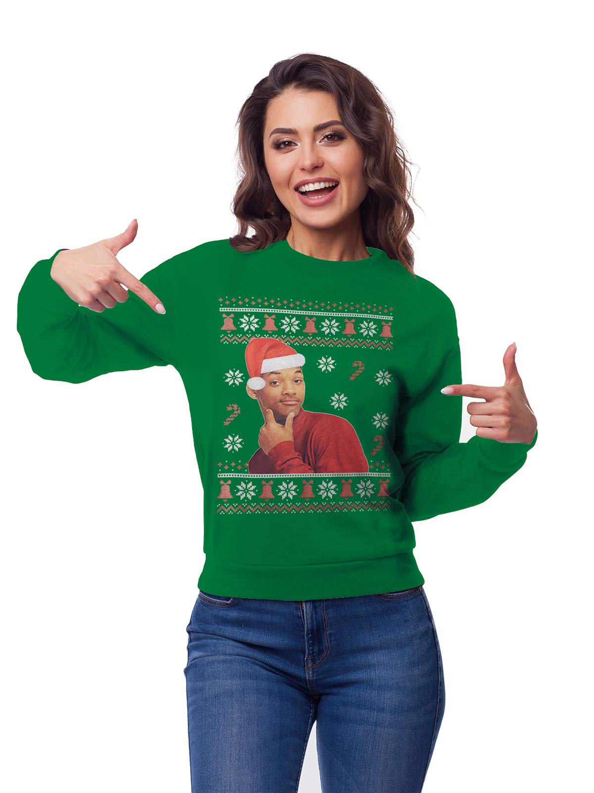 Pemela Youth 3D Print Ugly Christmas Sweatshirts Fleece Cewneck Pullover Funny Fresh Prince Long Sleeve Jumper Xmas Clothing XL