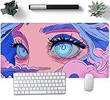 Nasdalgias Anime Girl Loving Eye Desk Mat Desk Mat
