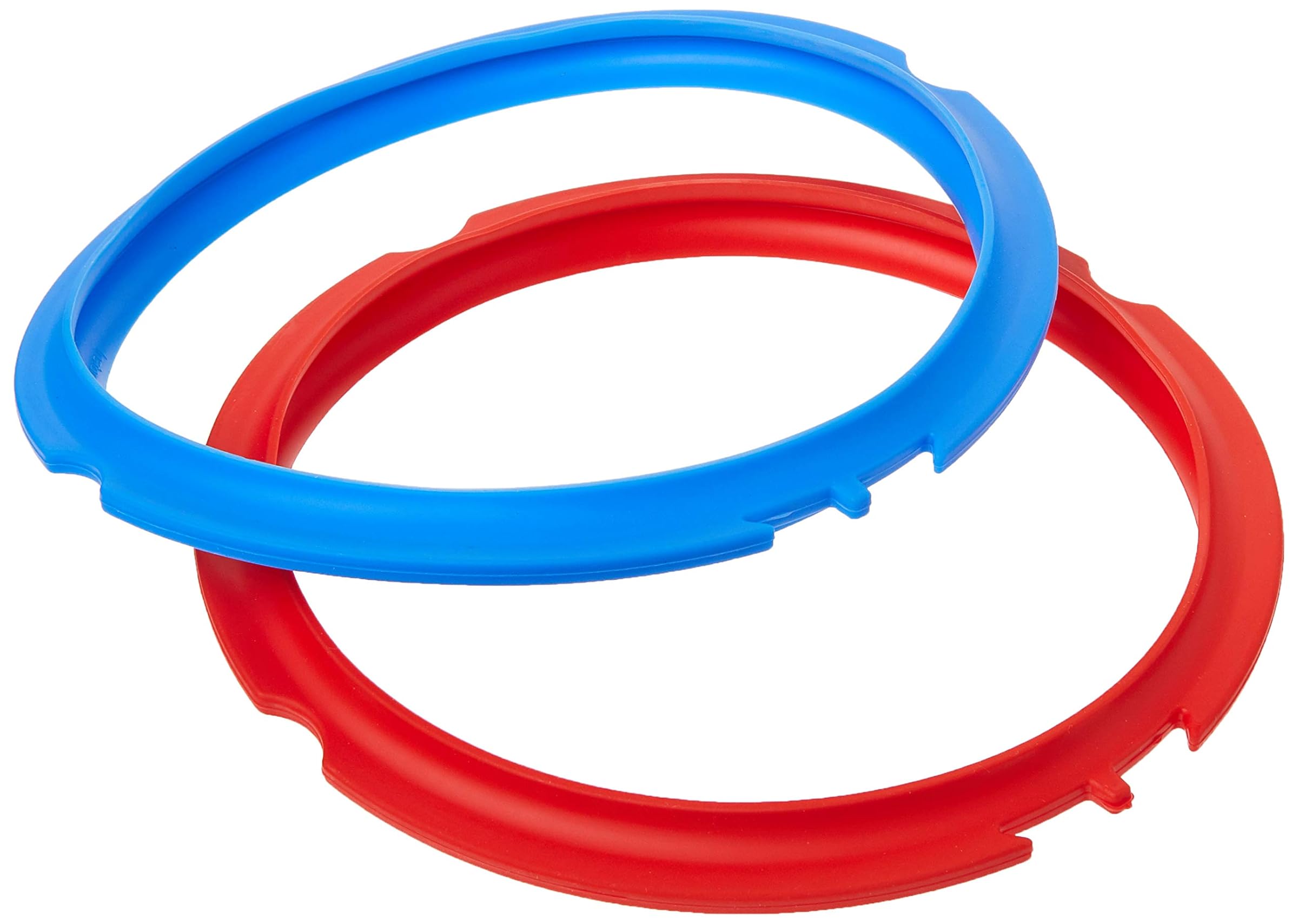 Twin Pack Clear White Instant Pot Ceiling Ring for 5 Quart/L or 6 Quart/L Models, blue/red