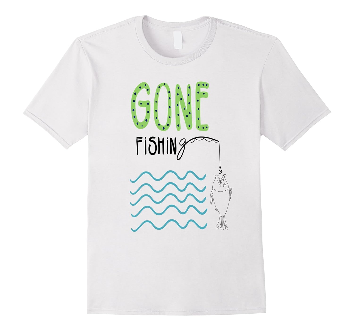 Gone Fishing – Funny Fishing T-Shirt-CL – Colamaga, image size:1500x1403