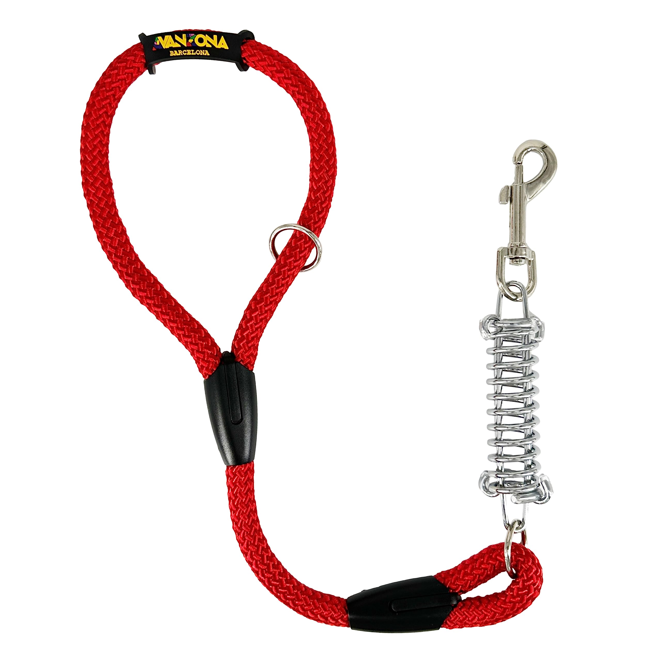 Dog Lead, Shock Absorber, Anti Pull, for Medium and Large Dogs, Made in Spain. 60cm. Red