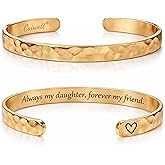 Carviell Engraved Cuff Bracelets for Women – Inspirational, Friendship, Love, Mom, Daughter, Sister, Christian, Graduation, Memorial & Wedding Gifts – 80+ Phrases – Stainless Steel, Gift-Ready