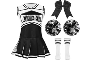 yolsun Cheerleader Costume for Girls Cheerleading Kids Dress up Halloween Cute Uniform High School Cheer leader Outfit