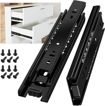AOLISHENG 200mm Drawer Runners 45kg Side Mount Full Extension Ball Bearing Rails