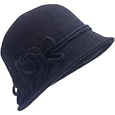 Lawliet Womens Retro Collapsible Soft Knit Wool Cloche Hat Bucket Flower A466
