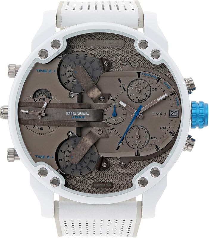 Mr. Daddy Uhr für Herren, Quarz-Multifunktionswerk mit Leder-, Kunststoff- oder Silikonarmband