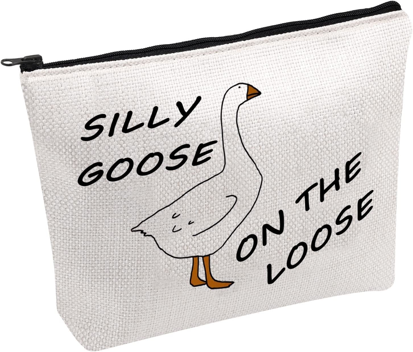 Goose Owner Cosmetic Bag Silly Goose On The Loose Cosmetic Bag Farm Animal Lover Gift Goose Lover Gift (Silly Goose-b)
