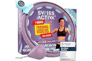 Swiss Activa+ Infinity Hoop Smart Weighted Hula Hoop - Smart Hula Hoop Fit- Exercise Hoola Hoop Exercise Equipment- Adult Hula Hoops for Exercise- Hula Hoops for Women Weight Loss