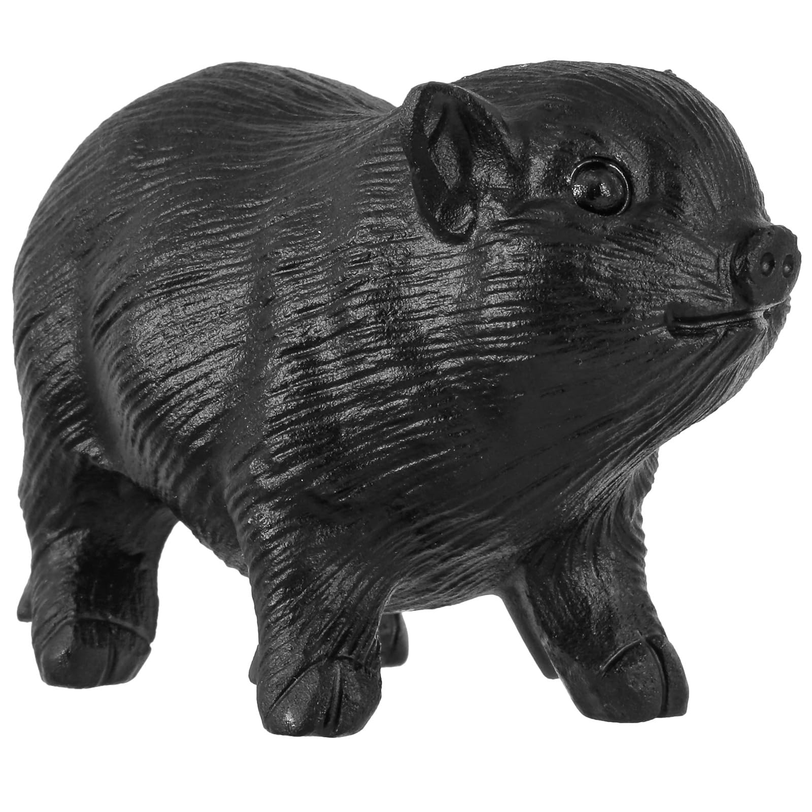mookaitedecor Black Obsidian Crystal Pig Ornament for Home Healing Crystal Stone Pig Gift, Hand Carved Animal Pig Statue Figurine Piggy Art Statue Piglet Sculpture Cute Room Decor