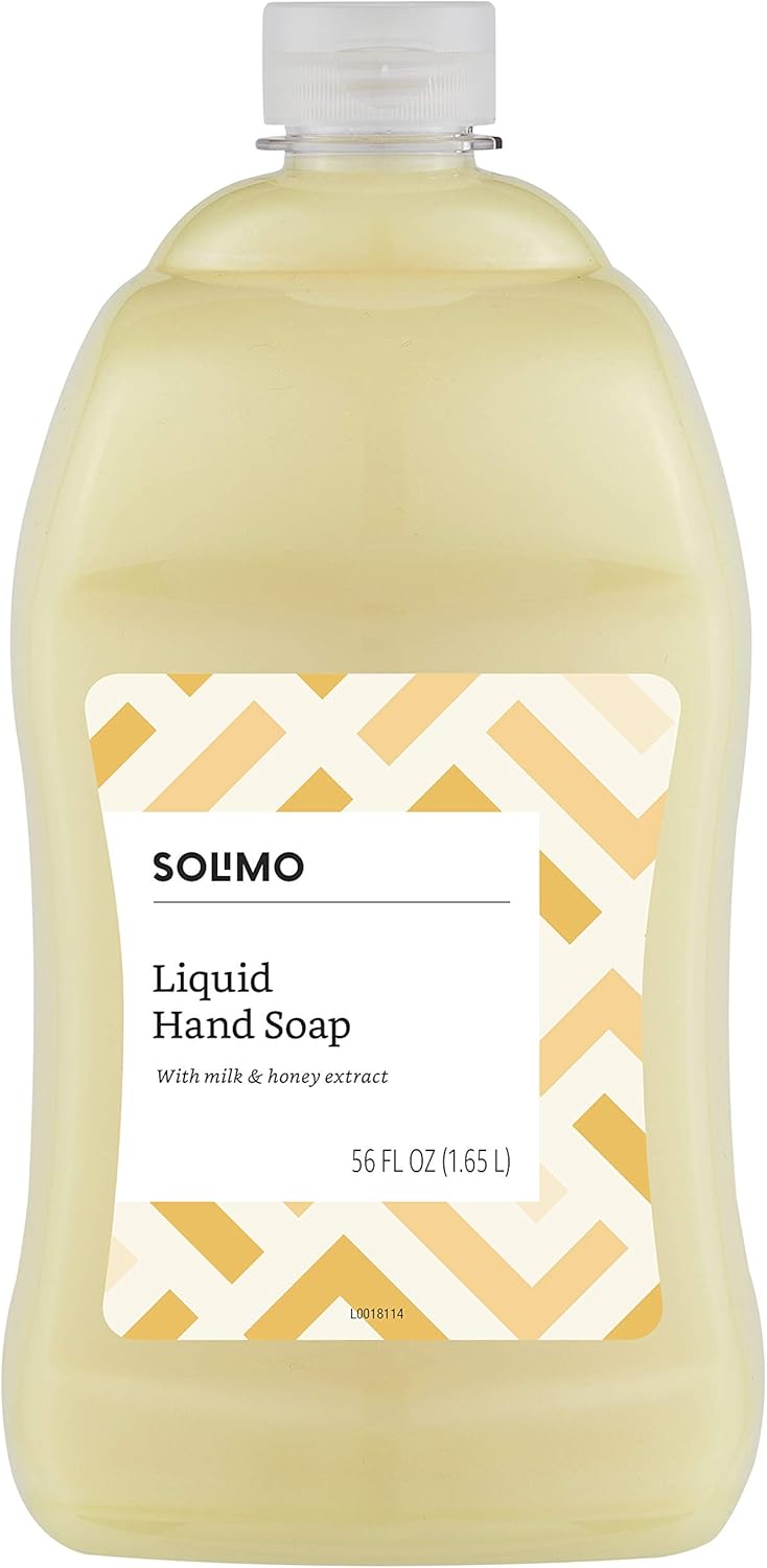 Brand - Solimo Liquid Hand Soap Refill, Milk and Honey Scent, Triclosan-Free, 56 Fluid Ounces, Pack of 2 : Health & Personal Care