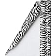 JAM Paper Gift Wrap - Zebra Print Wrapping Paper - 50 Sq Ft Total - Black & White Safari Stripes - 2 Rolls/Pack