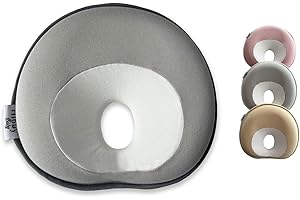 Hibby Baby Pillow for Stroller, Bouncer, Car Seat and Travel (Pebble Grey)