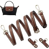 SOPROM Crossbody Strap for Longchamp Mini Bag, Strap Kit for Long Champ Le Pliage(Width:11mm,Color:Brown&Gold)