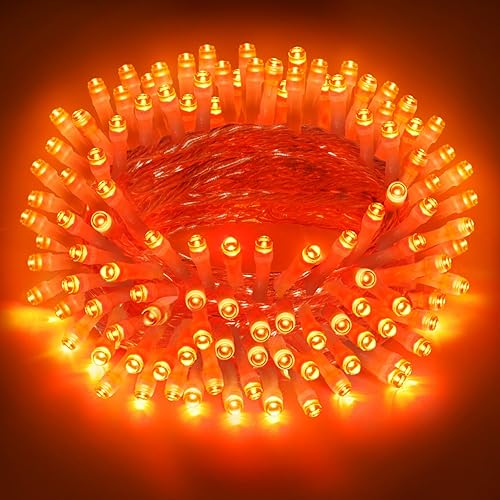 FFZZKJ Halloween Lights Outdoor Battery Operated Timer for Halloween Decorations Waterproof 3M 30 LED String Lights for Indoor Outdoor, Window, Porch, Balcony, Party, Orange
