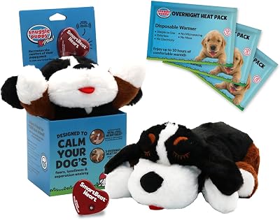 Snuggle Puppy Plus Dog Toy with 3 Heat Packs RealFeel Heartbeat Bernese