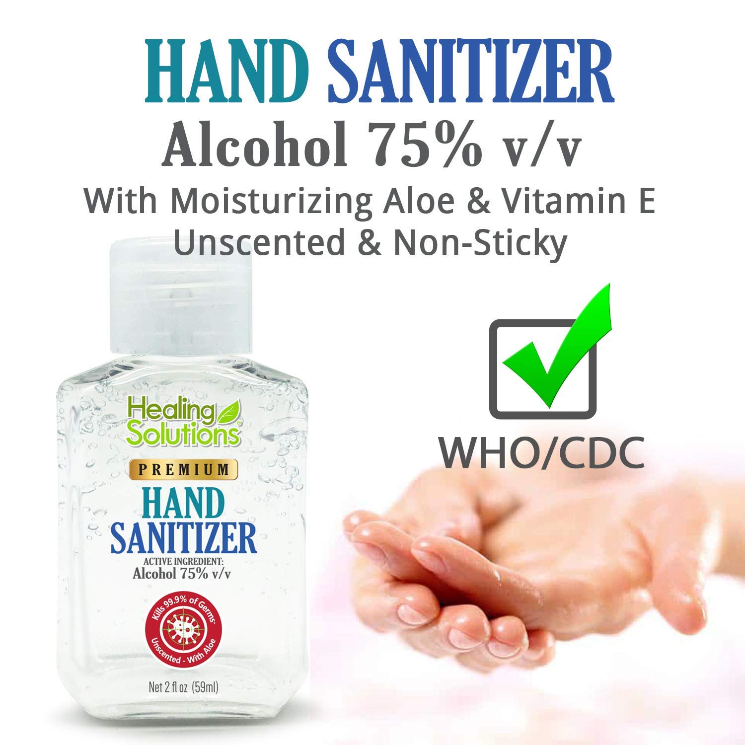 Hand Sanitizer Gel (24 Pack - Mini 2 oz Bottle) - 75% Alcohol - Kills 99.99% of Germs - Small 2oz Bulk Travel Size Individual Personal Pocket 2 Ounce Bottles: Health & Personal Care