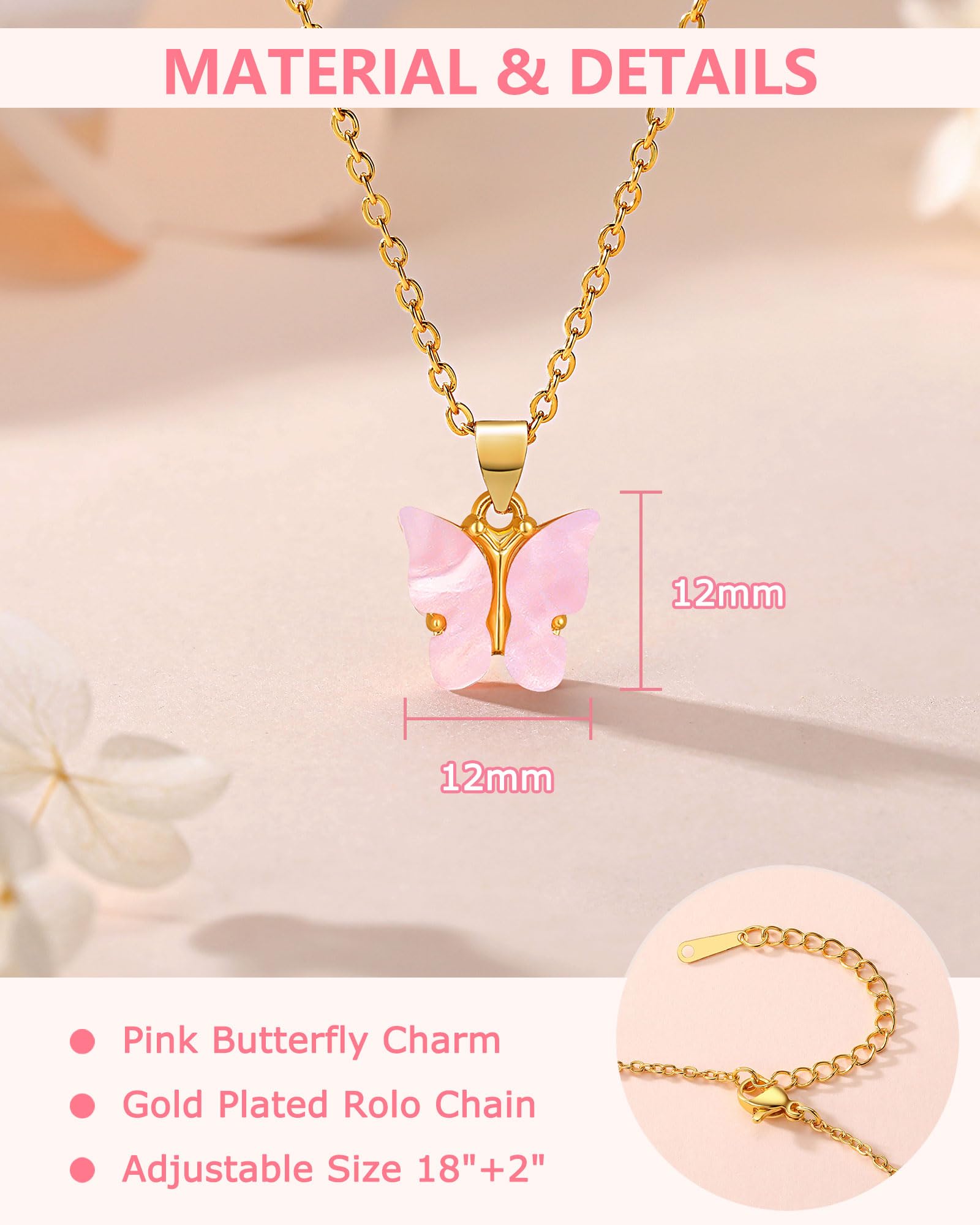 Beautiful Butterfly Necklace Gifts – Jewelry for Granddaughter, Daughter, Niece, Sisters from Mom or Grandma for Birthday, Christmas, Valentines
