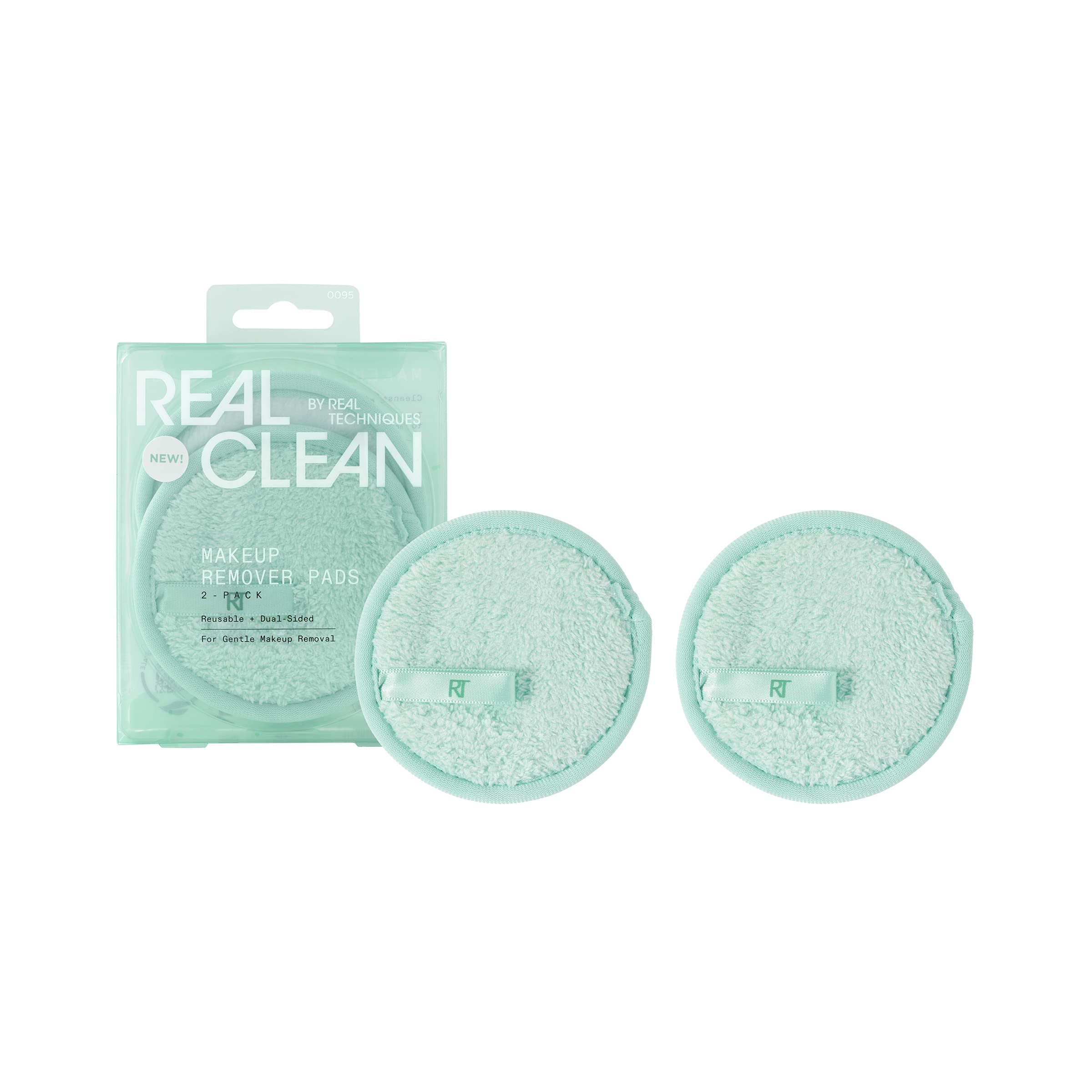 REAL TECHNIQUES Dual Sided Reusable Makeup Remover Pads (Packaging and sponge colour may vary)