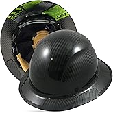 Lift Safety Actual Carbon Fiber Material Hard Hat with Texas America Safety Company Protective Edging and Hard Hat Tote- Full Brim