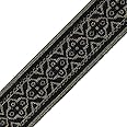 2-yards 2" Elastic Stretch Ribbon Trim, Stretch Elastic Band, TR-11347 (Black/Gold)