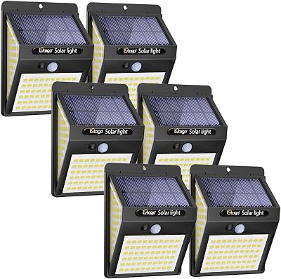 litogo 6 Pack Solar Lights Outdoor Motion Sensor 140 LED IP65