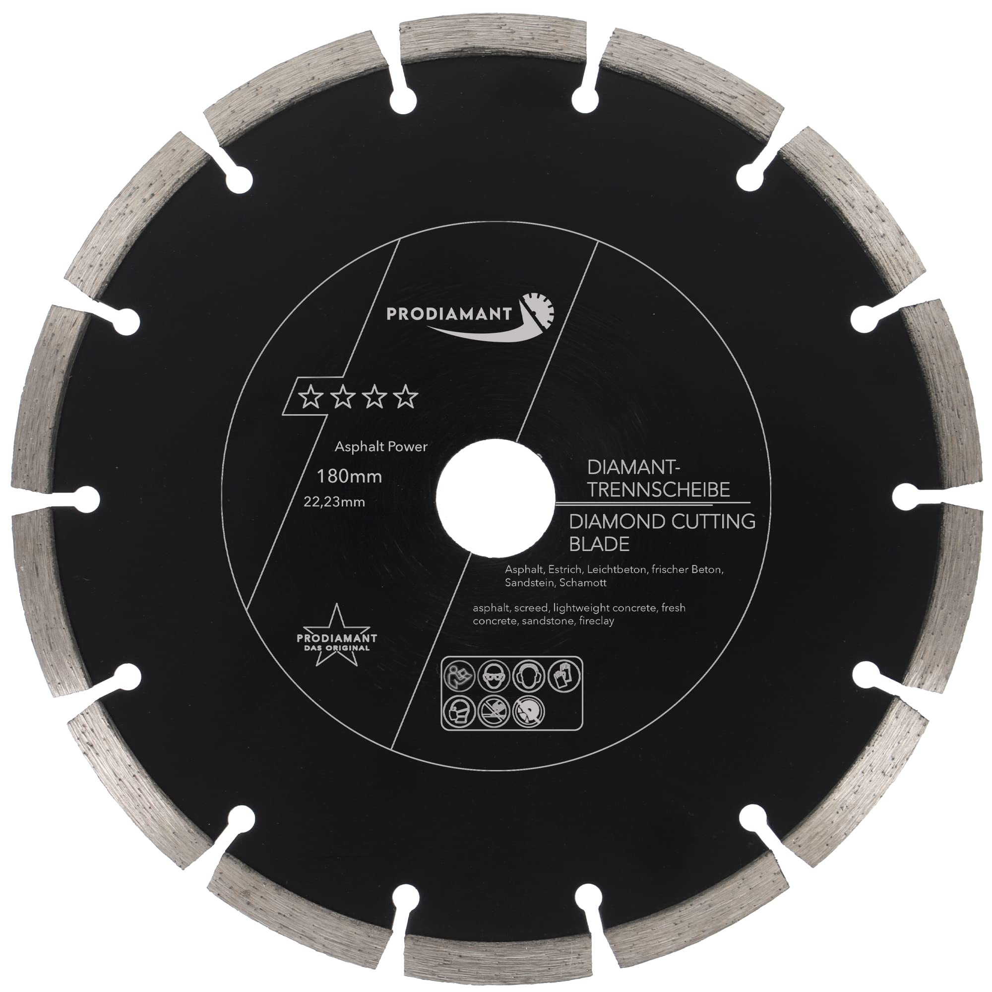 PRODIAMANT diamond cutting disc 180 mm 7 inch x 22.2 mm abrasive for asphalt, screed, lightweight concrete, fresh concrete, sandstone and fireclay — image 1