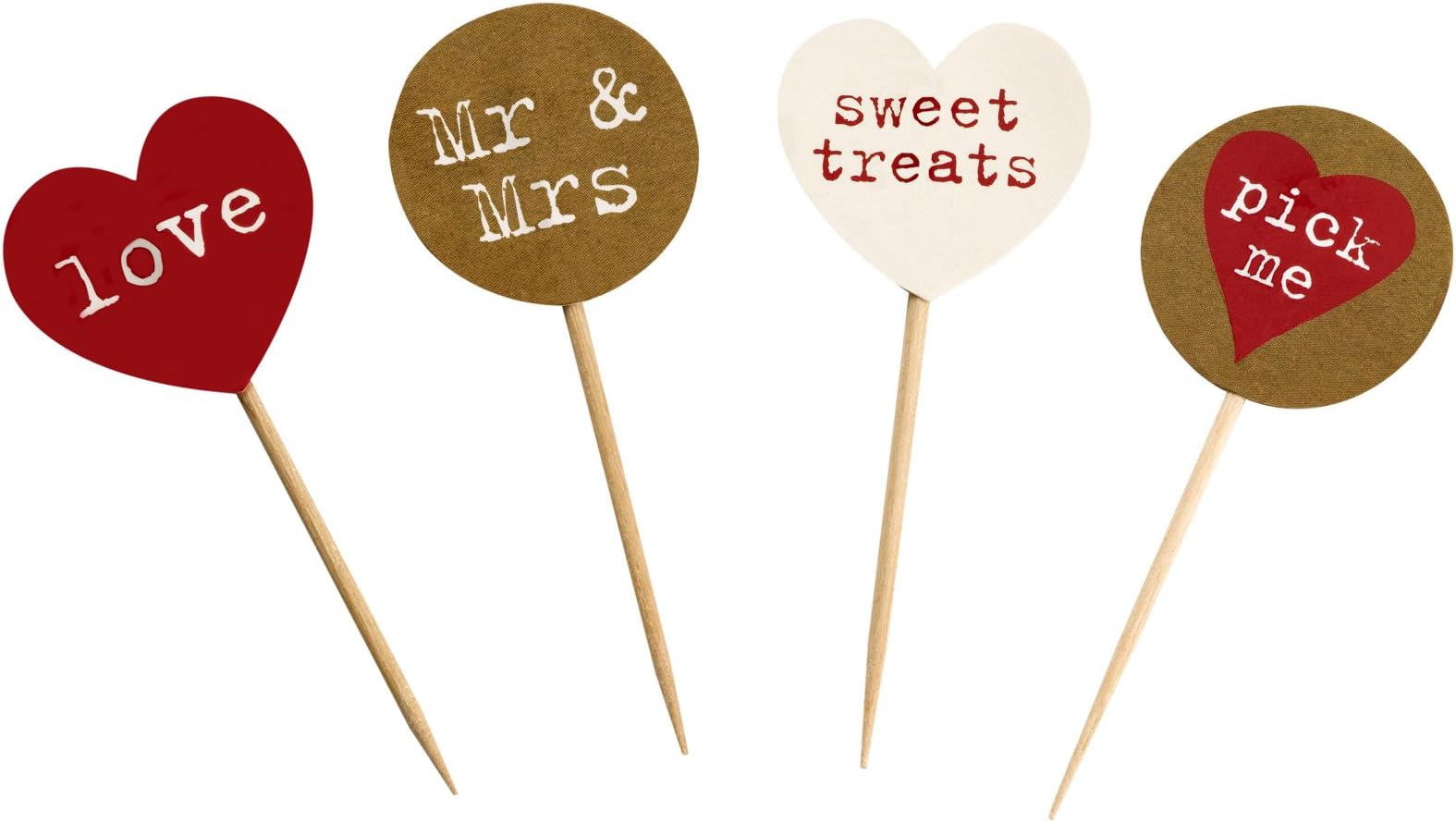 Neviti Just My Type Food Picks, 3 x 3 x 6.5 cm, Craft Paper