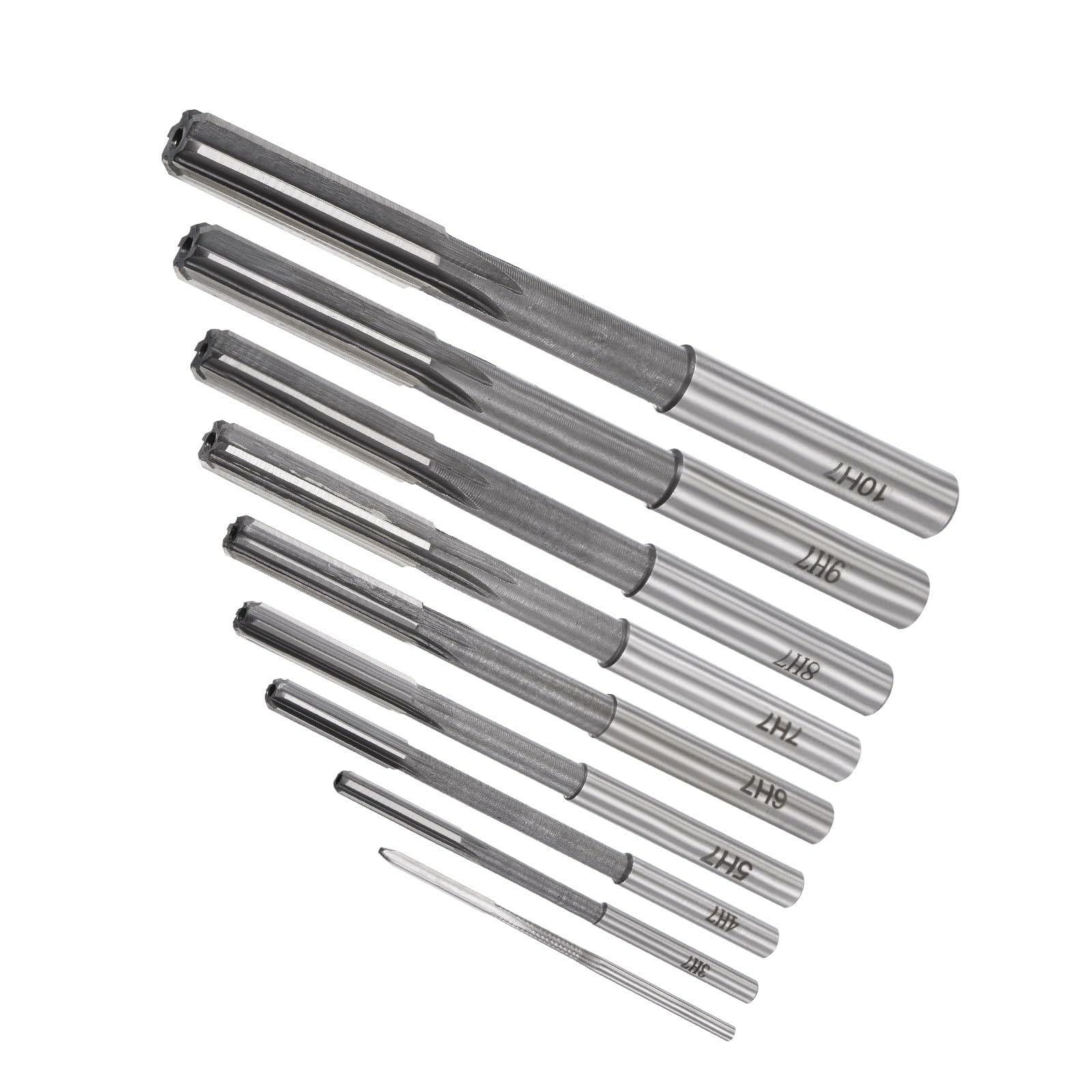 CoCud Chucking Reamer, H7 2mm-10mm Cutting Diameter, High Speed Steel Cutter Tool - (Applications: for Stainless Steel Aluminum Plastic), 9-Pieces