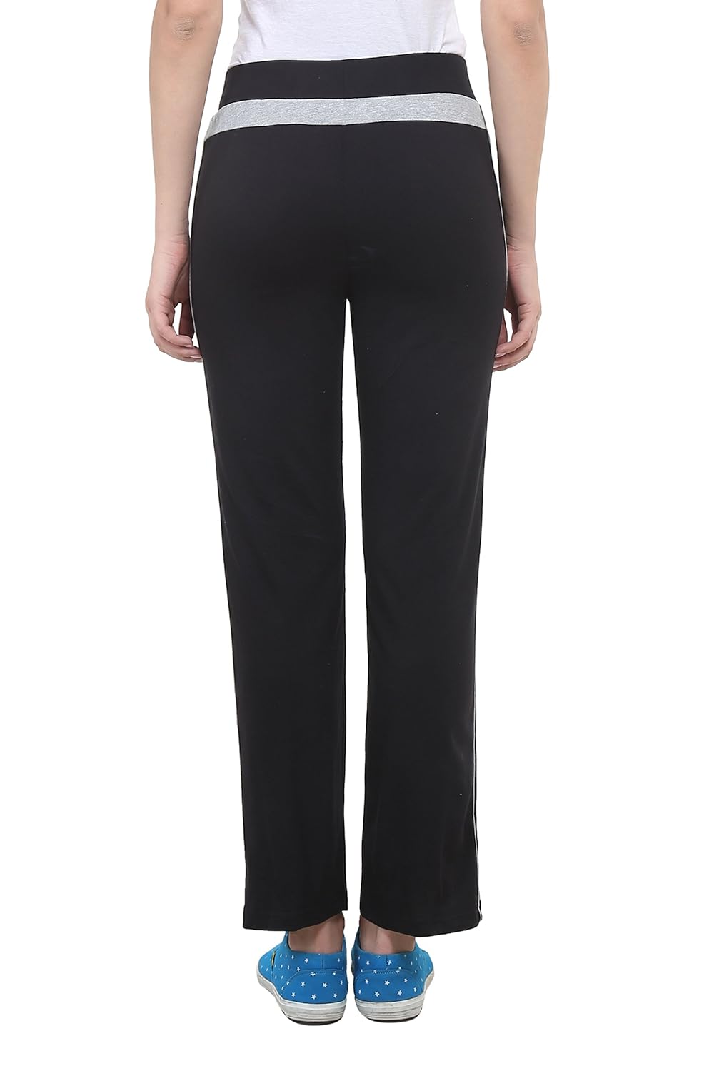 vimal black cotton blend trackpant for women
