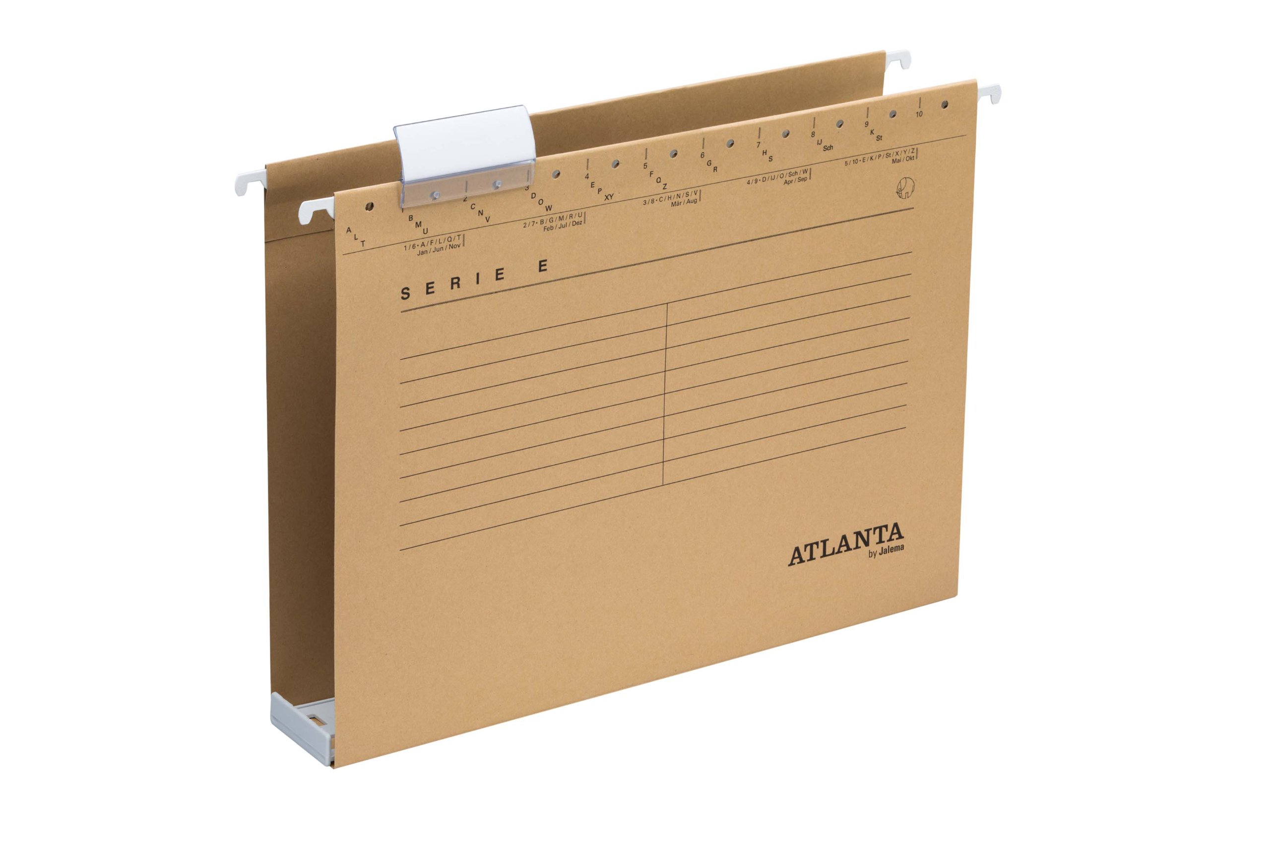 Atlanta Serie E hanging collector A4, Jalema 2655214570, Robust hanging collector with extra large capacity, natural brown (Pack of 25)