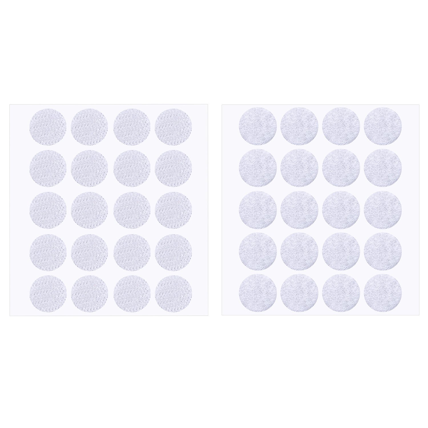 200 Pieces 2 cm Diameter Self-Adhesive Hook and Loop Round Sticky Dots (White)