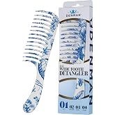 Denman D28 Wide Tooth Detangling Comb - Curved Pin For Detangling, Curl Defining, Smoothing - Wet Comb For All Hair Types, Women and Men