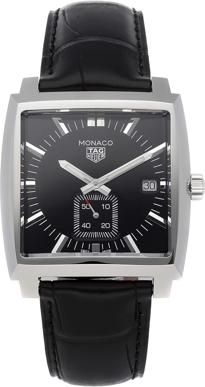 Tag Heuer Monaco Quartz (Battery) Black Dial Mens Watch